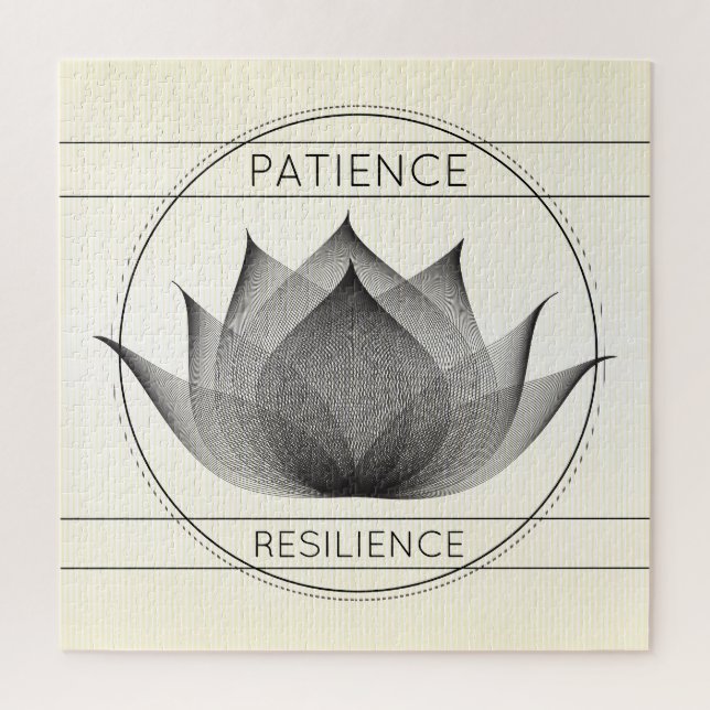 Puzzle Symbole de patience et de résilience du Lotus noir (Vertical)