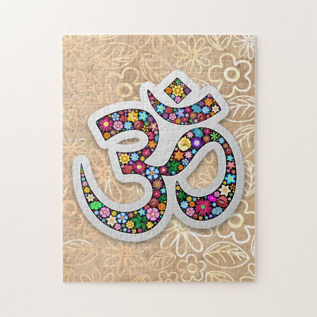 Puzzle SYMBOLE DE Yoga Floral Namaste (Vertical)