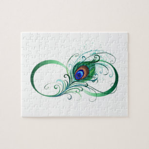 Puzzle Symbole d'infini avec plume de paon