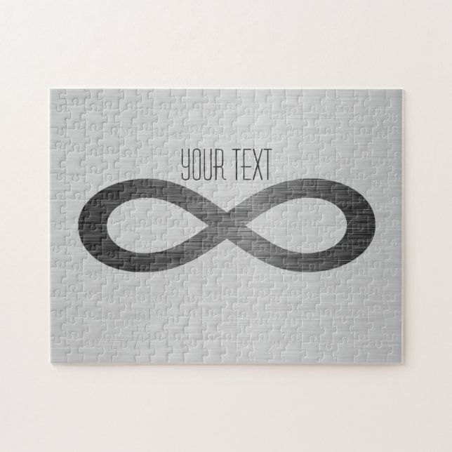Puzzle Symbole d'infini sur la texture métallique de Faux (Horizontal)