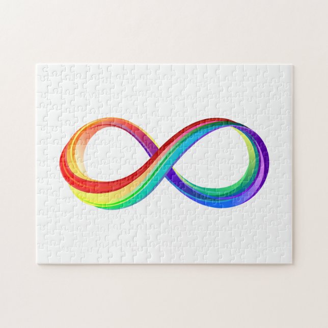 Puzzle Symbole d'infinité arc-en-ciel stratifié (Horizontal)