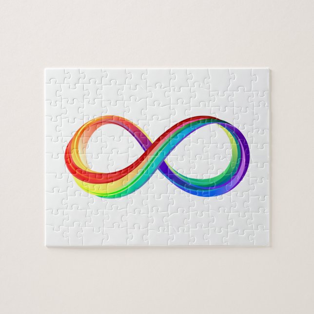 Puzzle Symbole d'infinité arc-en-ciel stratifié (Horizontal)