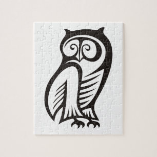 Puzzle Symbole hibou noir