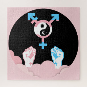 Puzzle Symbole transgenre Soleil et Lune Puissance et Équ