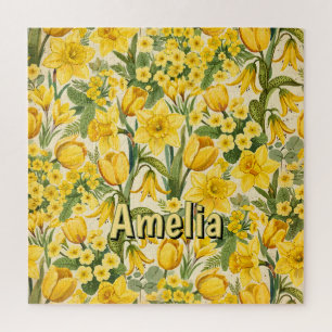 Puzzle Symphonie de fleurs jaunes de printemps