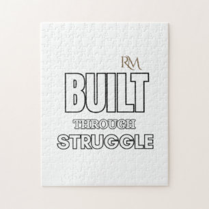 Puzzle T-shirt avec citation «Construit par la lutte» M