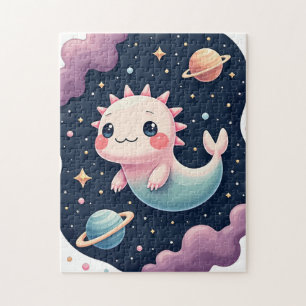 Puzzle T-Shirt Galactique Autocollant Espace Axolotl Kawa