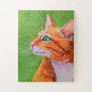 Puzzle Tabby Chat orange avec Whiskers impressionnants