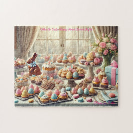 Puzzle Table de desserts de Pâques, fête de lapin de prin