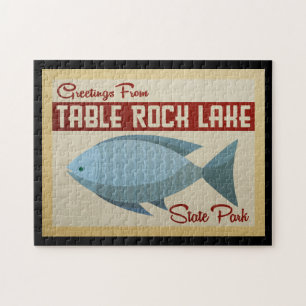 Puzzle Table Rock Lake Fish Vintage Travel