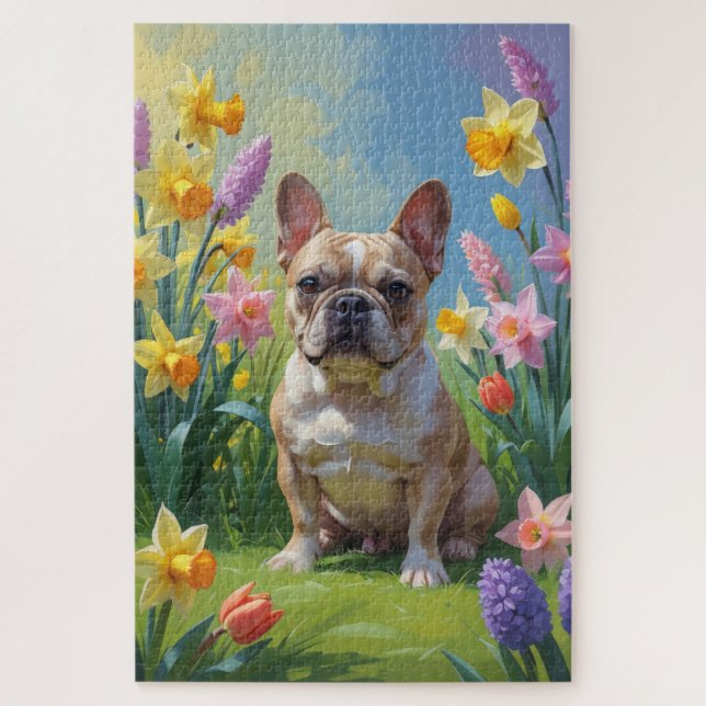 Puzzle Tableau des fleurs de printemps de Bulldog (Vertical)