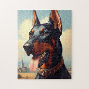 Puzzle Tableau Doberman vintage
