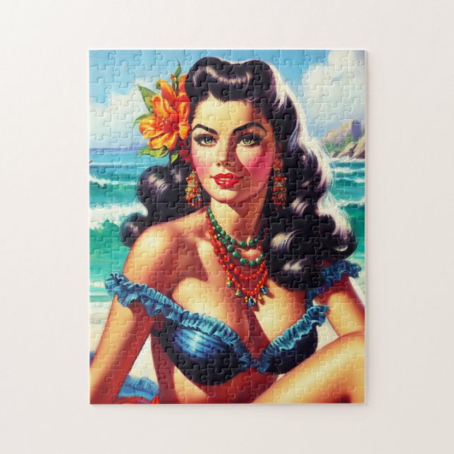 Puzzle Tableau vintage de plage (Vertical)