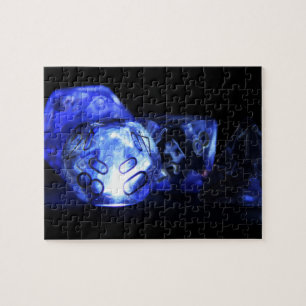 Puzzle Tablett RPG   Joueur de rôle PNP Bleu dés brillant