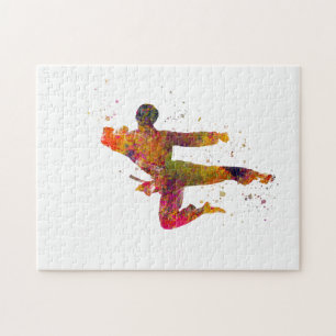 Puzzle Taekwondo-karate en acuarela