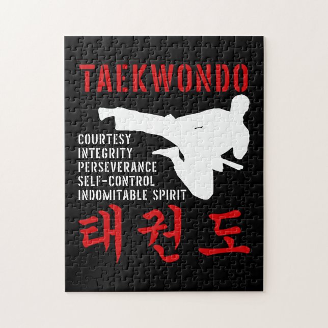 Puzzle Taekwondo Tenets Martial Arts (Vertical)