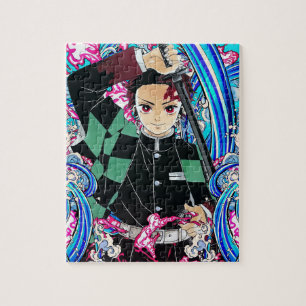 Puzzle Tanjiro Kamado bleu