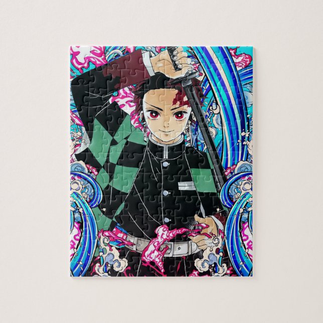 Puzzle Tanjiro Kamado bleu (Vertical)