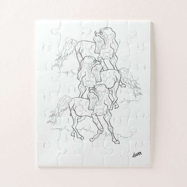 Puzzle: Tanzende arabische Pferde (Vertikal)