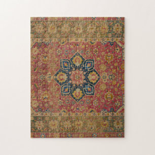 Puzzle Tapis persan asiatique Kashan en or rouge