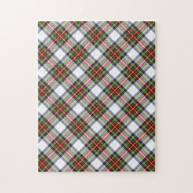 Puzzle Tartan Clan Royal Stewart Motif Plaid (Vertical)