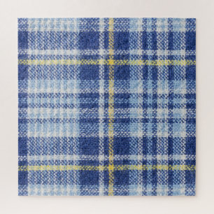 Puzzle Tartan jaune bleu : Plaid tendance