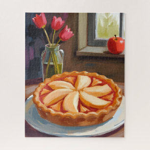 Puzzle Tarte aux pommes aquarelle Thanksgiving