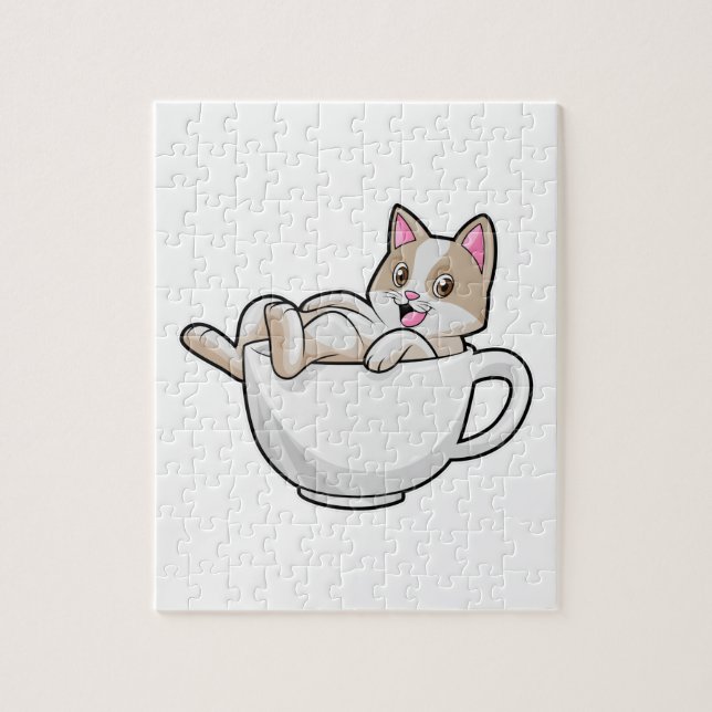 Puzzle Tasse de thé de chat (Vertical)