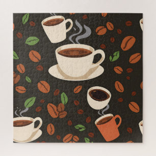 Puzzle Tasses de café Grains Matin Motif