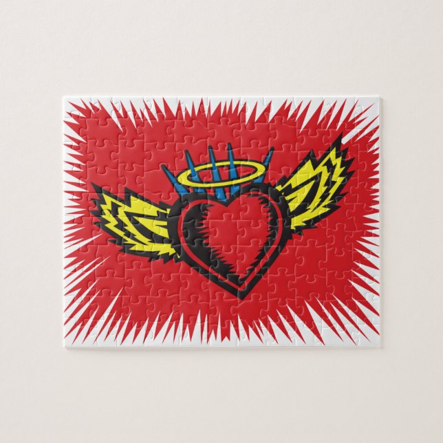 Puzzle Tatouage au coeur de l'ange volant (Horizontal)