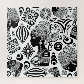 Puzzle Tatouage Tribal Portrait de Fille Africaine