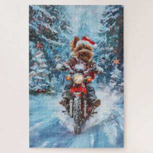 Puzzle Tchiens de Biewer Terrier à moto Noël