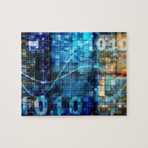 Puzzle Technologie de code binaire d'arrière - plan