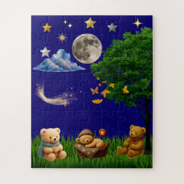 Puzzle Teddy Night Park esthétique