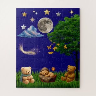 Puzzle Teddy Night Park esthétique