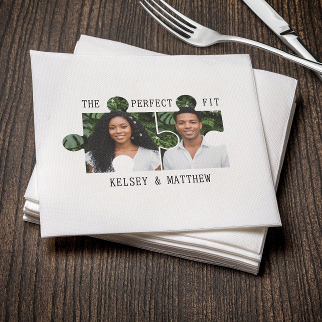 Puzzle-Teil-Foto Perfekte Passform Hochzeit Serviette (Puzzle Piece Photo Perfect Fit Wedding Napkins
)