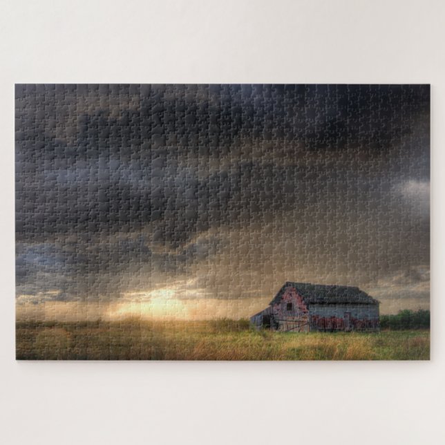 Puzzle Tempête approchant une grange dans Elk County Kans (Horizontal)