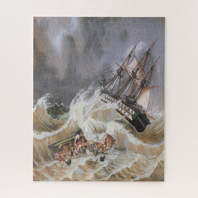 Puzzle Tempête de navires à Clipper en mer dans les année (Vertical)
