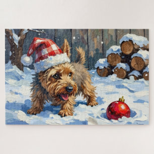 Puzzle Ténébreux Terrier Cairn creusant pour Noël T