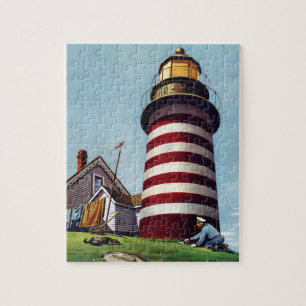 Puzzle Teneur de phare par Stevan Dohanos