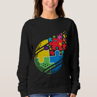 Puzzle Tennis unterstützen Autismus Bewusstsein Mä Sweatshirt