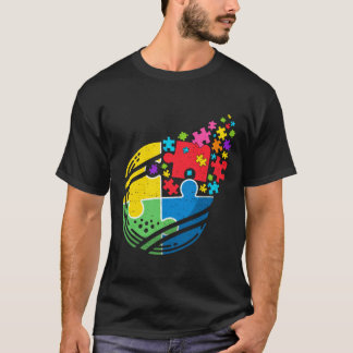 Puzzle Tennis unterstützen Autismus Bewusstsein Mä T-Shirt