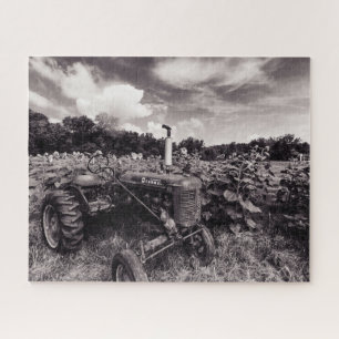 Puzzle Terrain de tournesol en noir et blanc