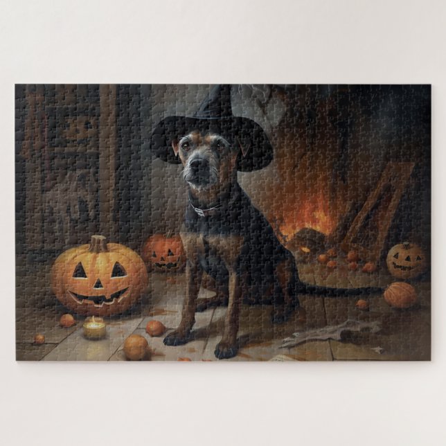 Puzzle Térrier de la Baie de Chesapeake Citrouilles Hallo (Horizontal)
