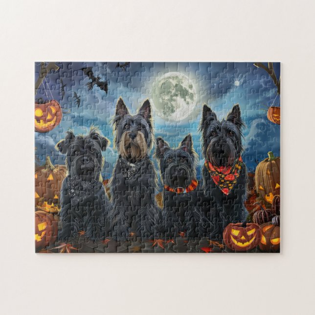 Puzzle Térrier Écossais Halloween Fantomatique (Horizontal)