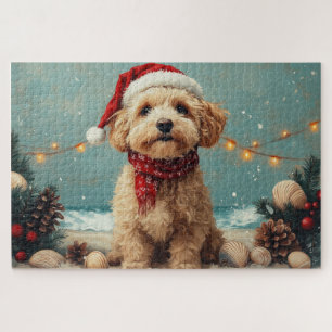 Puzzle Térrier Irlandais de Noël Vintage Plage