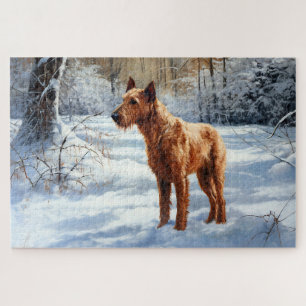 Puzzle Terrier Irlandais Laissez Tomber la Neige Noël