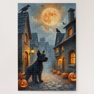 Puzzle Terrier Tchèque Art Village Médiéval Halloween
