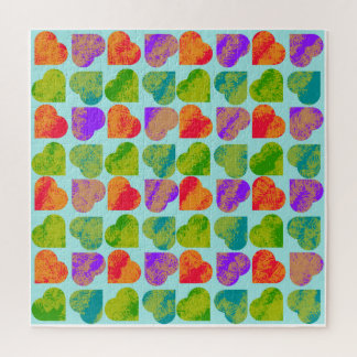 Puzzle Tessellation de cœur coloré Art pop psychédélique 