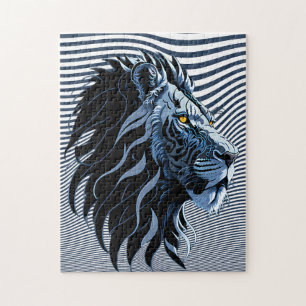 Puzzle Tête de lion majestueuse